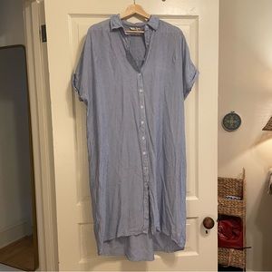 Urban Outfitters (Silence+Noise) Blue Button-Up Shirt Dress Shirtdress
